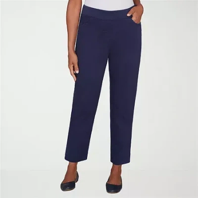 Alfred Dunner Saratoga Springs Womens Straight Mid Rise Pull-on Pant In Blue