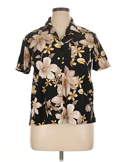 Pre-owned Alfred Dunner Short Sleeve Blouse In Black