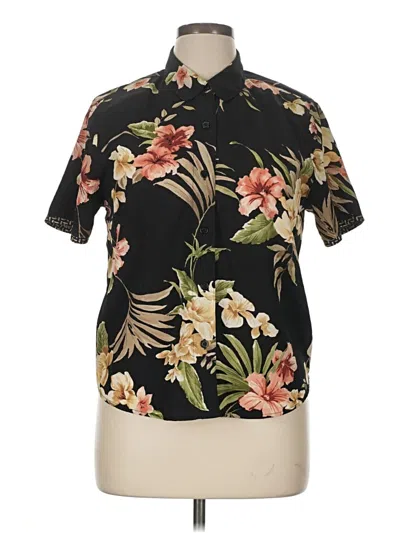 Pre-owned Alfred Dunner Short Sleeve Blouse In Black