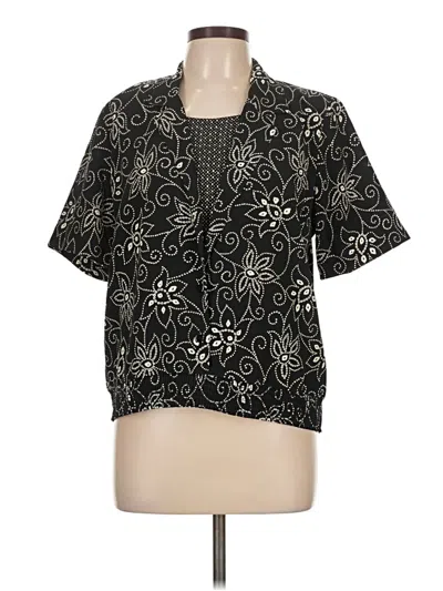 Pre-owned Alfred Dunner Short Sleeve Blouse In Black