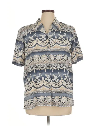 Pre-owned Alfred Dunner Short Sleeve Blouse In Blue