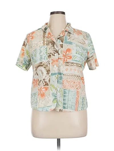 Pre-owned Alfred Dunner Short Sleeve Blouse In Blue