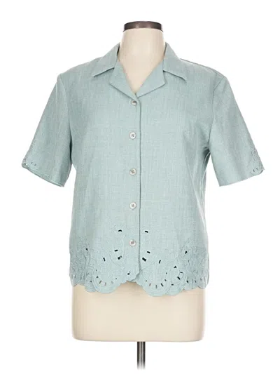 Pre-owned Alfred Dunner Short Sleeve Blouse In Blue