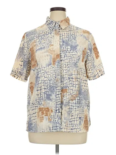 Pre-owned Alfred Dunner Short Sleeve Blouse In Blue