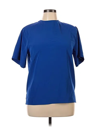 Pre-owned Alfred Dunner Short Sleeve Blouse In Blue