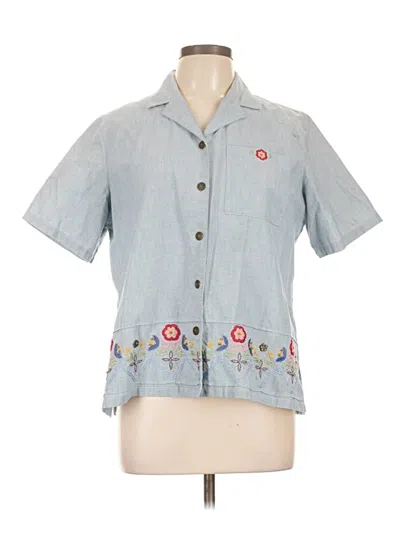 Pre-owned Alfred Dunner Short Sleeve Blouse In Blue