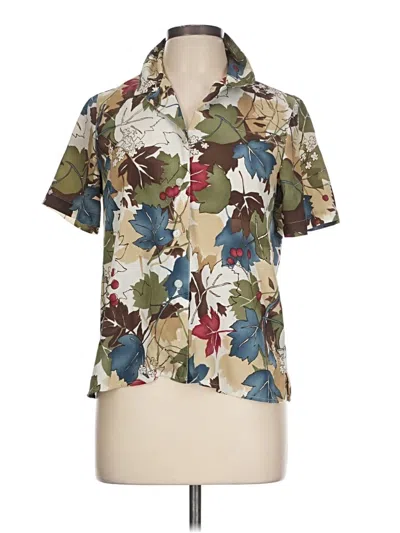 Pre-owned Alfred Dunner Short Sleeve Blouse In Brown
