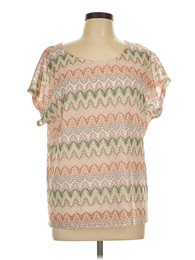 Pre-owned Alfred Dunner Short Sleeve Blouse In Brown