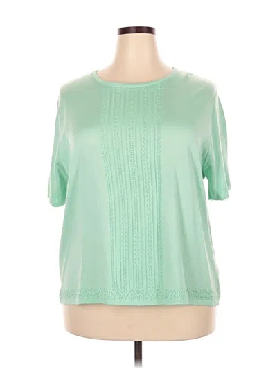 Pre-owned Alfred Dunner Short Sleeve Blouse In Green