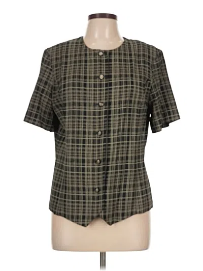Pre-owned Alfred Dunner Short Sleeve Blouse In Green