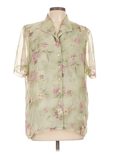 Pre-owned Alfred Dunner Short Sleeve Blouse In Green