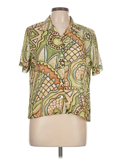 Pre-owned Alfred Dunner Short Sleeve Blouse In Green