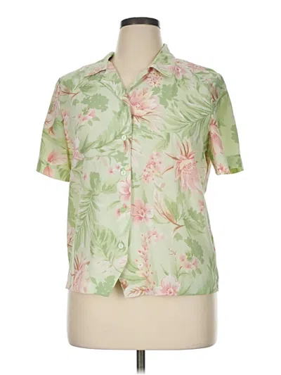 Pre-owned Alfred Dunner Short Sleeve Blouse In Green