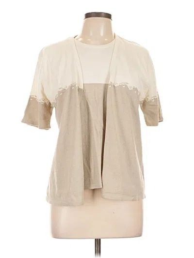 Pre-owned Alfred Dunner Short Sleeve Blouse In Ivory