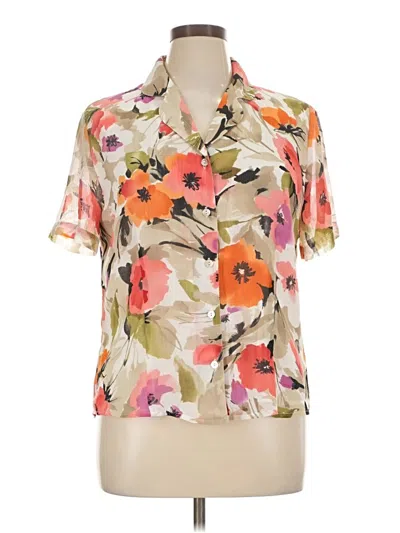 Pre-owned Alfred Dunner Short Sleeve Blouse In Ivory