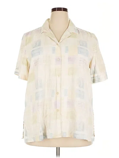 Pre-owned Alfred Dunner Short Sleeve Blouse In Ivory
