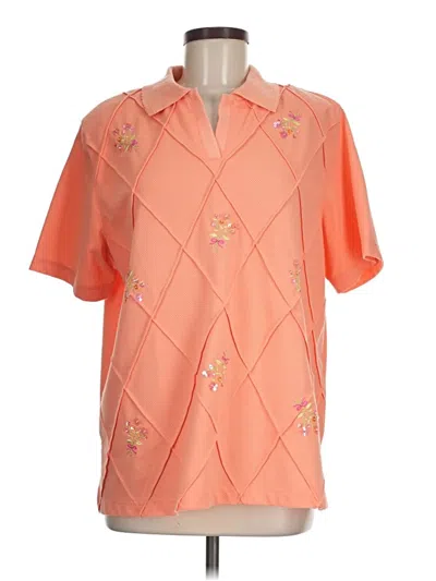 Pre-owned Alfred Dunner Short Sleeve Blouse In Orange