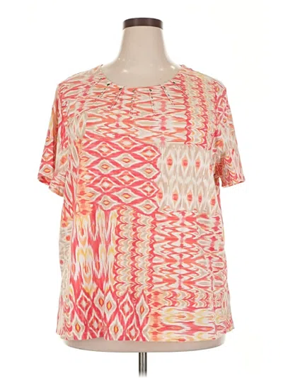 Pre-owned Alfred Dunner Short Sleeve Blouse In Orange