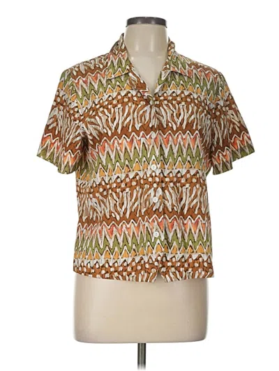 Pre-owned Alfred Dunner Short Sleeve Blouse In Orange