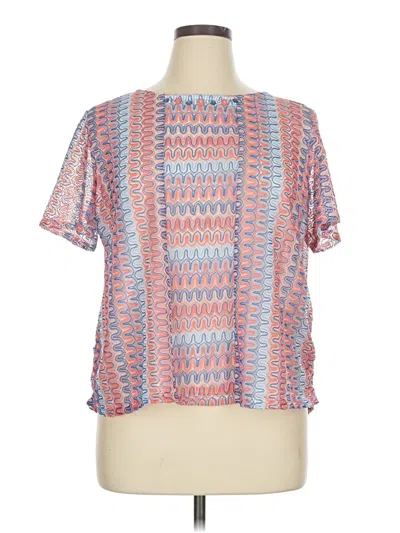 Pre-owned Alfred Dunner Short Sleeve Blouse In Pink