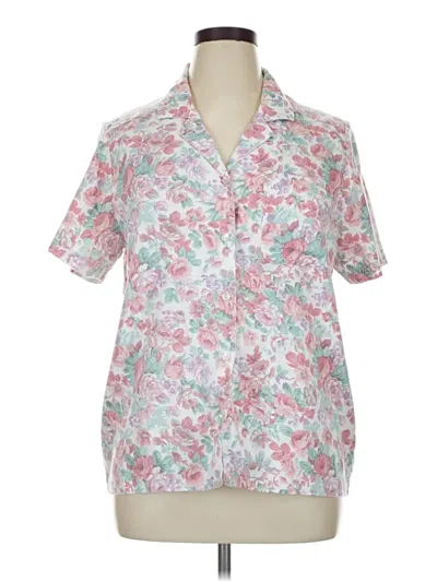 Pre-owned Alfred Dunner Short Sleeve Blouse In Pink