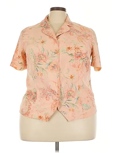 Pre-owned Alfred Dunner Short Sleeve Blouse In Pink