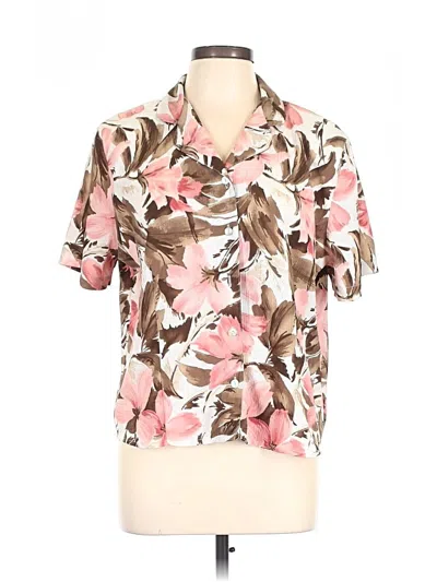 Pre-owned Alfred Dunner Short Sleeve Blouse In Pink