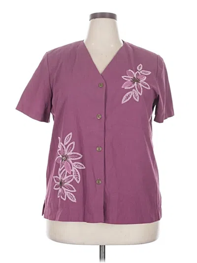 Pre-owned Alfred Dunner Short Sleeve Blouse In Purple