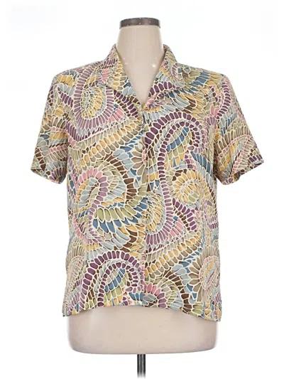 Pre-owned Alfred Dunner Short Sleeve Blouse In Tan