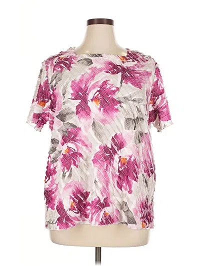 Pre-owned Alfred Dunner Short Sleeve T-shirt In Pink