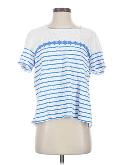 Pre-owned Alfred Dunner Short Sleeve Top White Mock Neckline Tops