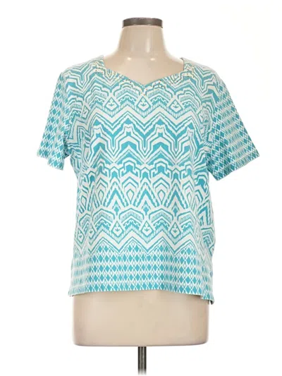 Pre-owned Alfred Dunner Short Sleeve T-shirt In Blue