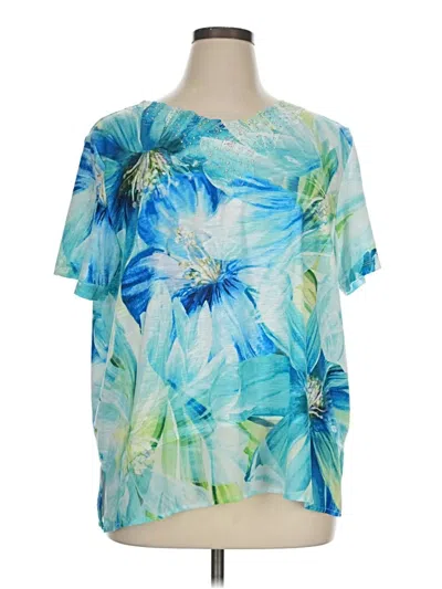 Pre-owned Alfred Dunner Short Sleeve T-shirt In Blue