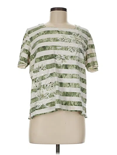 Pre-owned Alfred Dunner Short Sleeve T-shirt In Green