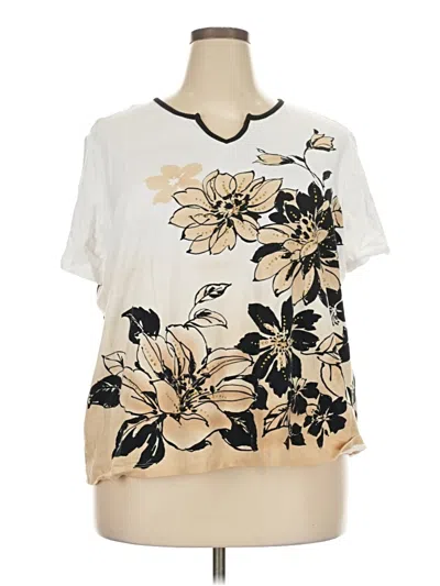 Pre-owned Alfred Dunner Short Sleeve T-shirt In Ivory