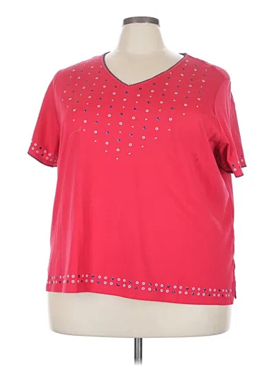 Pre-owned Alfred Dunner Short Sleeve T-shirt In Red