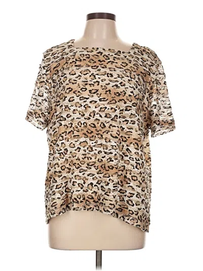 Pre-owned Alfred Dunner Short Sleeve T-shirt In Tan