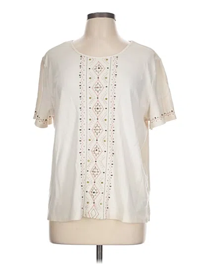 Pre-owned Alfred Dunner Short Sleeve T-shirt In White