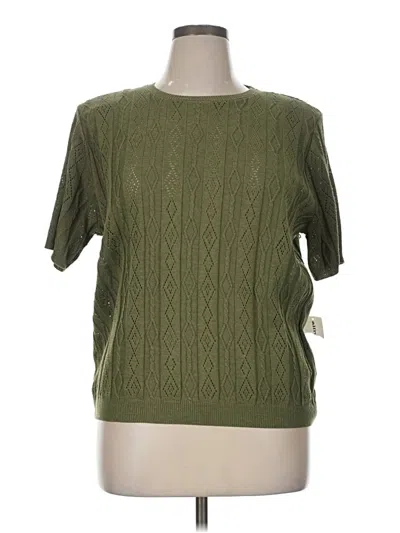 Pre-owned Alfred Dunner Short Sleeve Turtleneck In Green