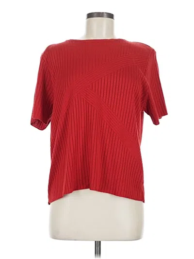 Pre-owned Alfred Dunner Short Sleeve Turtleneck In Red