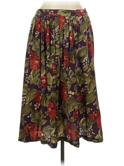 Pre-owned Alfred Dunner Silk Skirt In Green