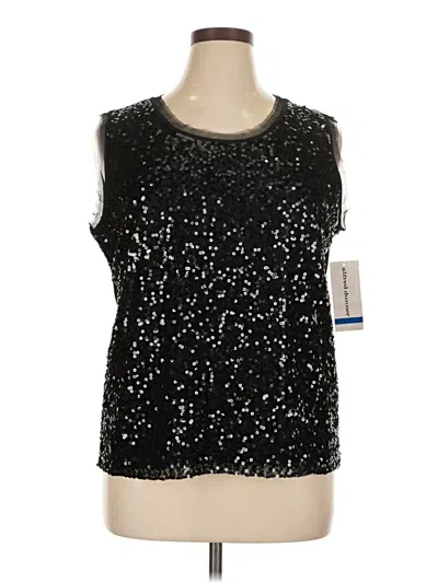 Pre-owned Alfred Dunner Sleeveless Top Black Scoop Neck Tops