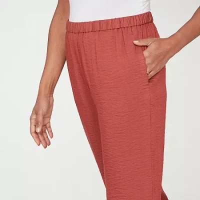 Alfred Dunner Spice Market Womens Straight Ankle Pant In Red