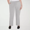 Alfred Dunner Stockbridge Womens Plus Short Mid Rise Straight Corduroy Pant In Gray