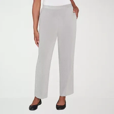 Alfred Dunner Stockbridge Pull-on Corduroy Flat Front Average Length Pant In Gray