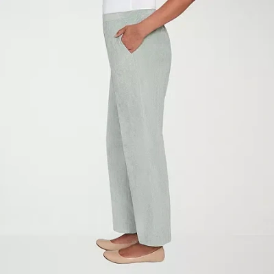 Alfred Dunner Stockbridge Womens Straight Corduroy Pant In Green