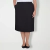 Alfred Dunner Suiting Womens Plus Pencil Skirt In Black
