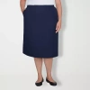 Alfred Dunner Suiting Womens Plus Pencil Skirt In Blue