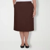 Alfred Dunner Suiting Womens Plus Pencil Skirt In Brown