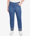 Alfred Dunner Sunset Canyon Super Stretch Geometric Denim Ankle Pant In Blue